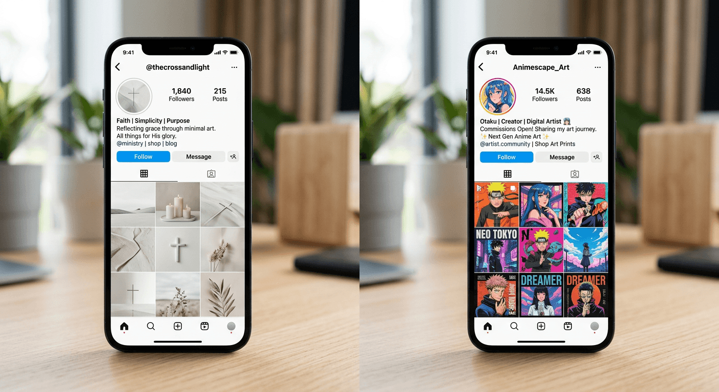 6 Profile Styles to Level Up Your Social Presence Including Cross for Instagram Bio
